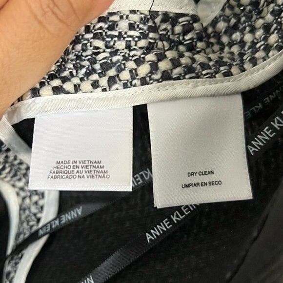 Anne Klein, Women's Wool Blend Tweed Mini Dress - Black/Gray. Size: 8. NWT - Picture 7 of 14